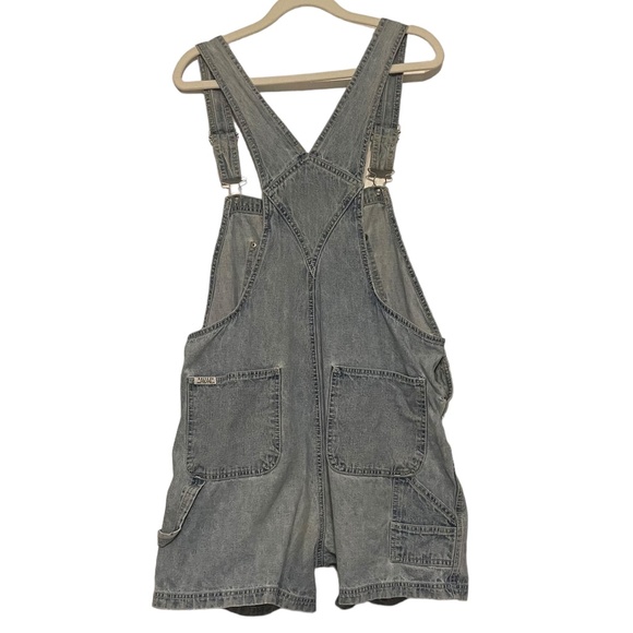 Route 66 Vintage 90's‎ Y2K Denim Jean Overall Shorts Floral Embroidery Size L - Picture 10 of 13